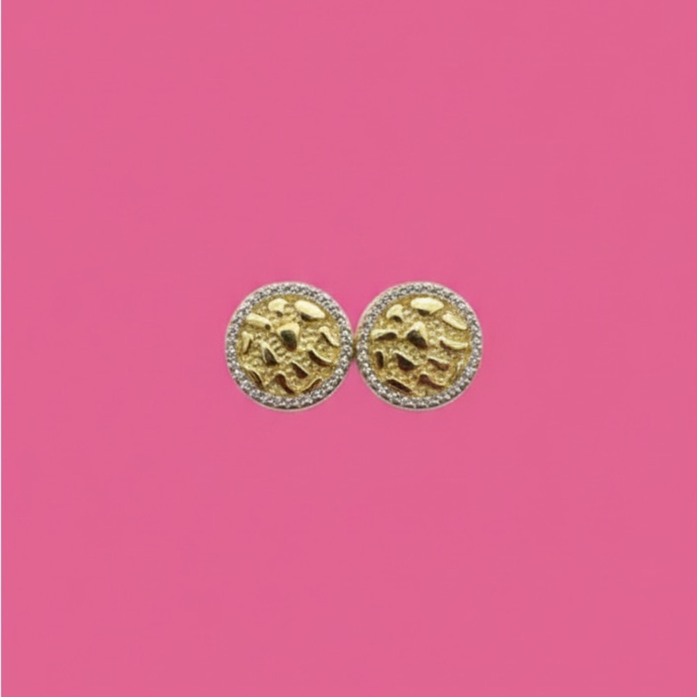 Elegant Gold and Silver Stud Earrings